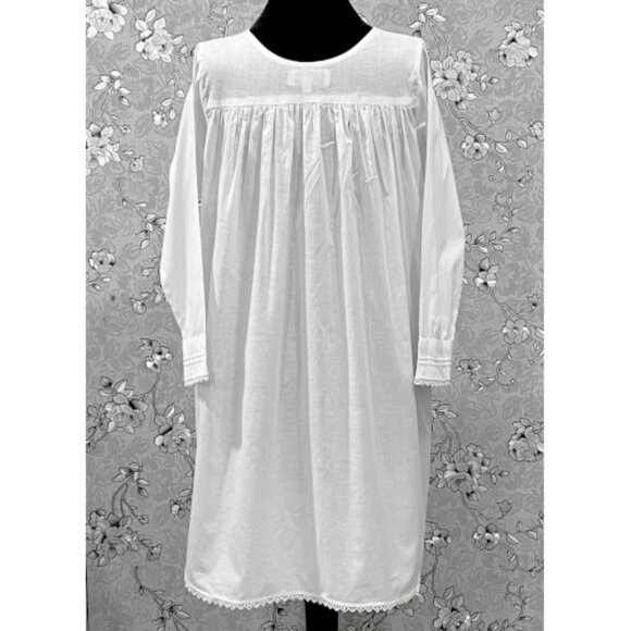 SoieRose SR-1212 Victorian Cotton Nightgown – Long Sleeve Front-Button Elegance - Picture 8 of 9